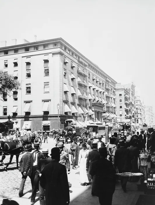 Framed Print : Traffic Outside The Astor House Framed Print : Traffic Outside The Astor House