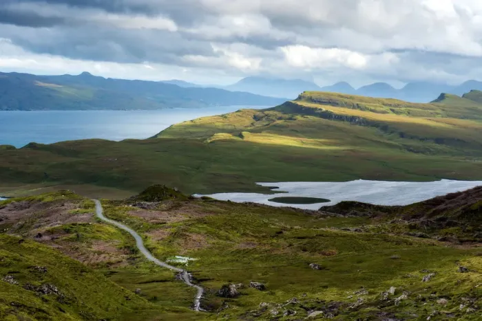 Framed Print : The trail of the old man of storr, Isle of skye Framed Print : The trail of the old man of storr, Isle of skye