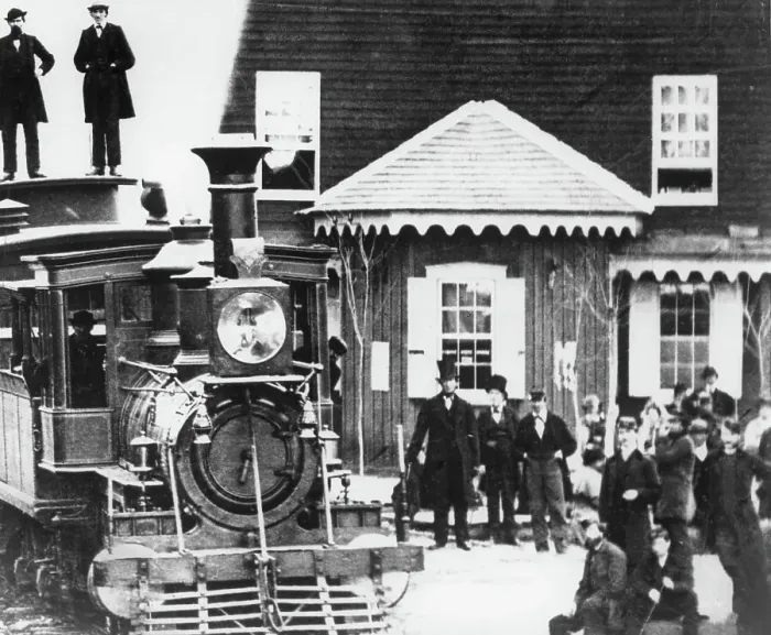 Framed Print : Train Arrives; Pres. Lincoln Framed Print : Train Arrives; Pres. Lincoln