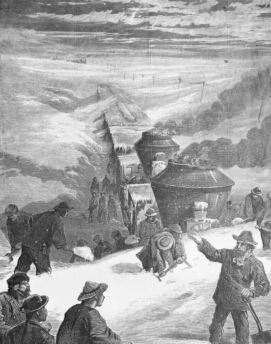 Framed Print : Train Cars Snowbound