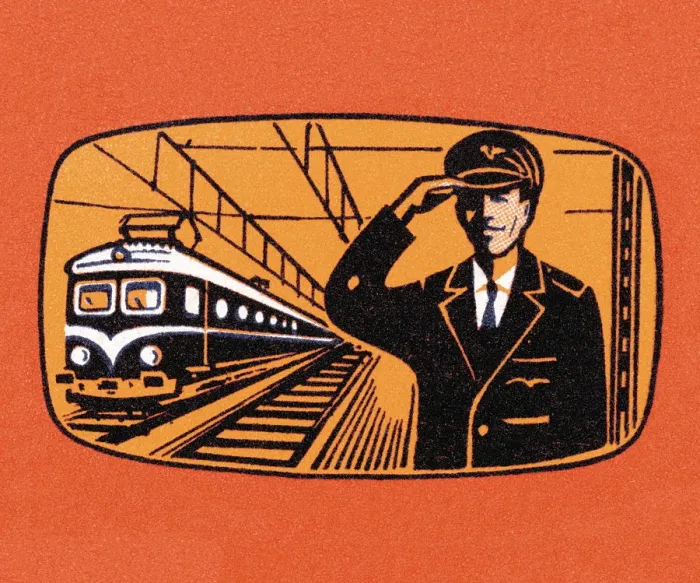 Framed Print : Train conductor Framed Print : Train conductor
