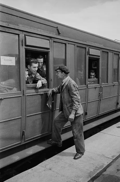 Framed Print : Train Driver And US Troops Framed Print : Train Driver And US Troops
