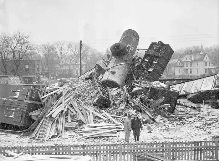 Framed Print : Train Wreck in Illinois Framed Print : Train Wreck in Illinois