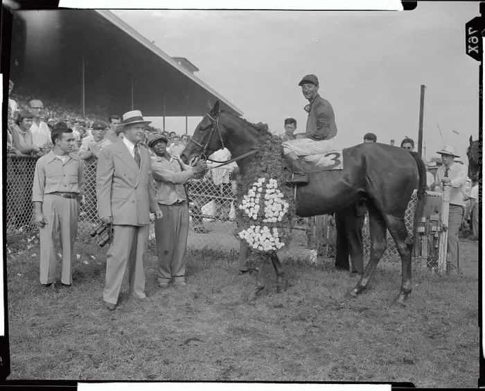 Framed Print : Trainer and Jockey with Horse in Winners Circle Framed Print : Trainer and Jockey with Horse in Winners Circle