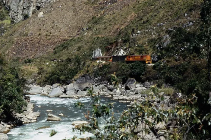 Framed Print : Training Passing Through Urubamba Valley Framed Print : Training Passing Through Urubamba Valley