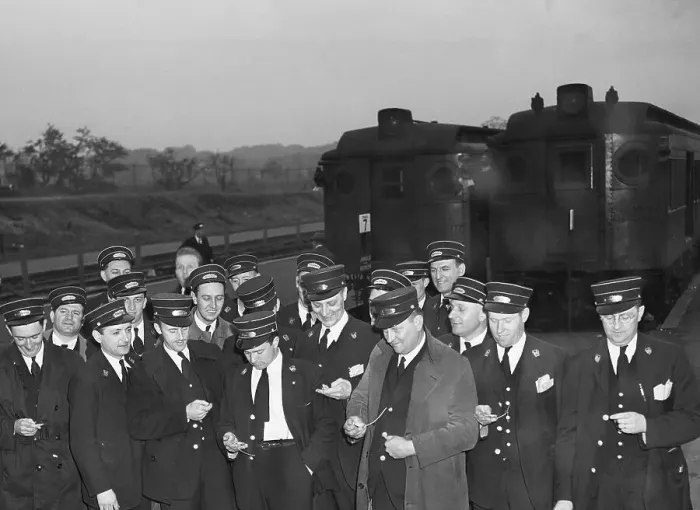 Framed Print : Trainmen & Conductors Wait For Strike Framed Print : Trainmen & Conductors Wait For Strike
