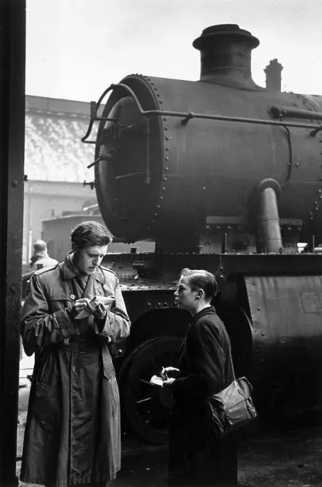 Framed Print : Trainspotters Confer Framed Print : Trainspotters Confer