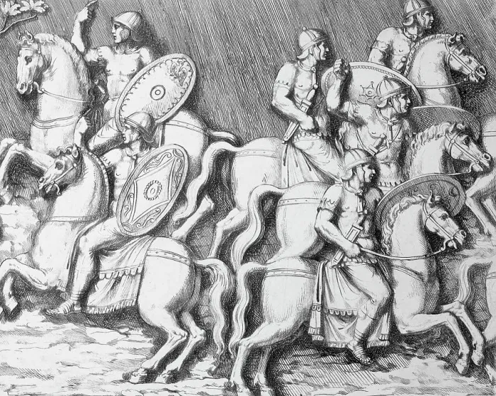 Framed Print : Trajan Leading His Cavalry on Horseback Framed Print : Trajan Leading His Cavalry on Horseback