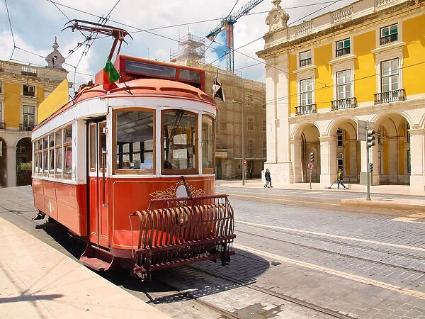 A tram in Praca do Comercio square