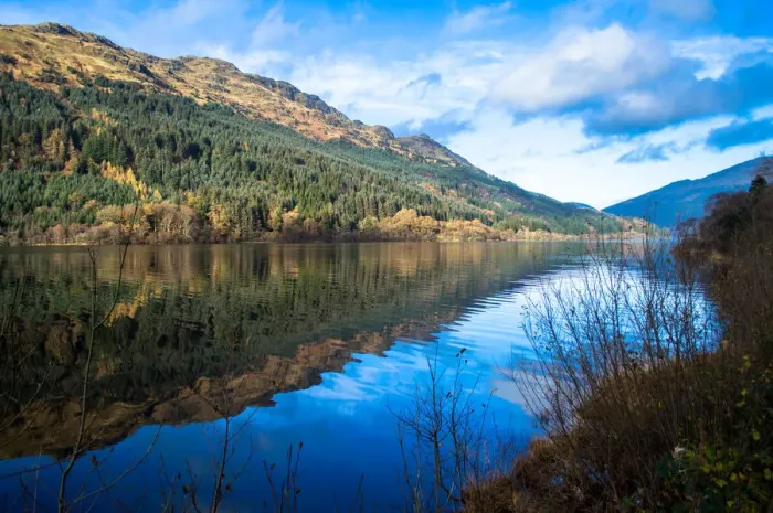 Framed Print : Tranquil Loch Eck in sunshine, Benmore, Cowal
