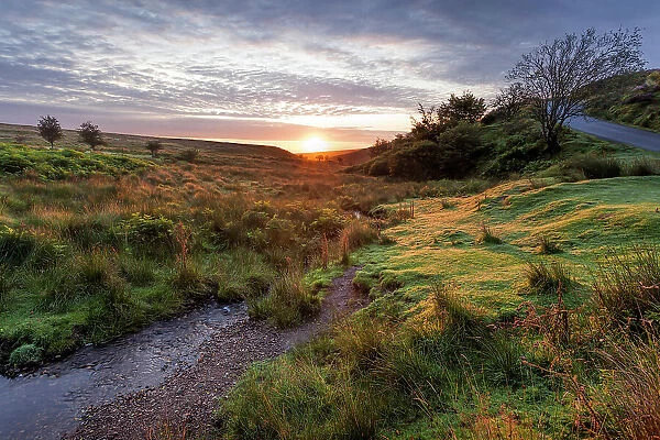 Tranquil sunrise, Exford, Exmoor National Park, Somerset, UK