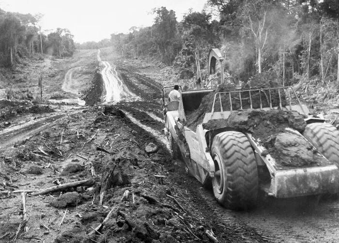 Framed Print : Trans Amazon Highway Under Construction Framed Print : Trans Amazon Highway Under Construction