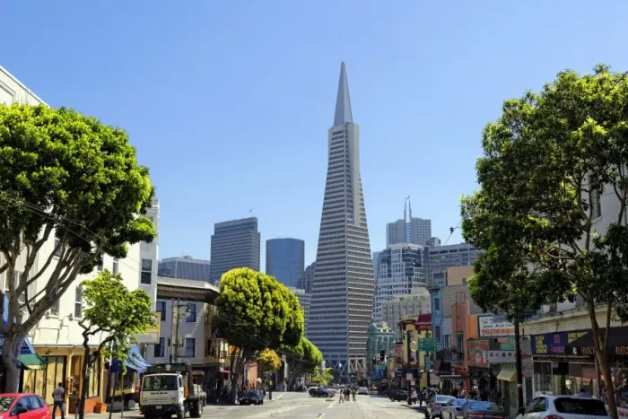 Framed Print : Transamerica Pyramid and Columbus Avenue, San Francisco, California, USA Framed Print : Transamerica Pyramid and Columbus Avenue, San Francisco, California, USA