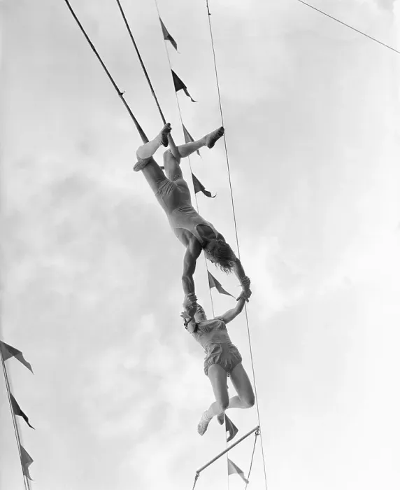 Framed Print : Trapeze Artists in Flight Framed Print : Trapeze Artists in Flight