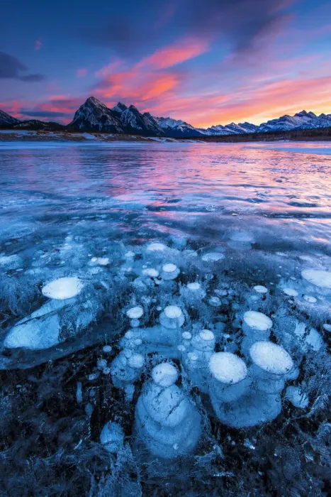 Framed Print : Trapped Bubble under a frozen lake Framed Print : Trapped Bubble under a frozen lake