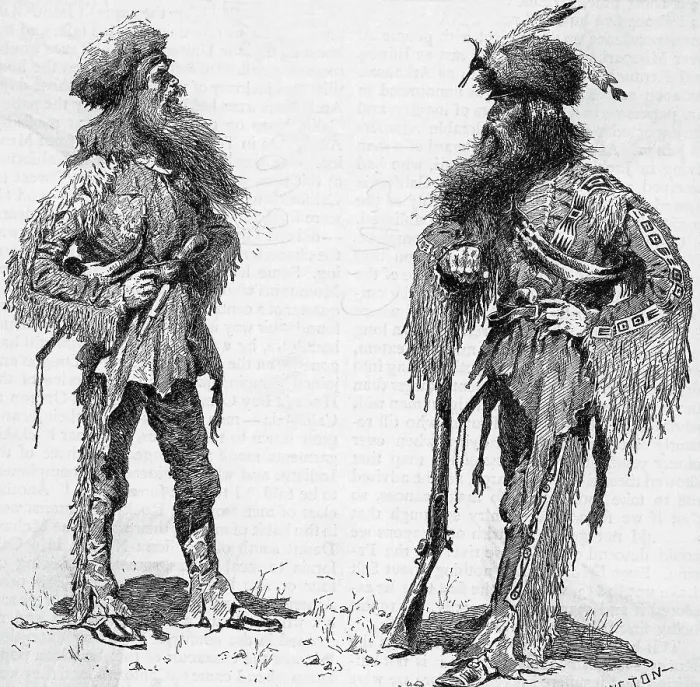 Framed Print : Two Trappers Standing Full Length Framed Print : Two Trappers Standing Full Length
