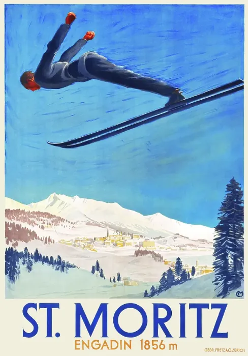 Framed Print : Travel Poster For St Moritz Framed Print : Travel Poster For St Moritz