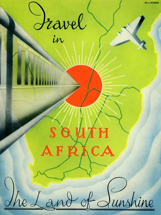 Framed Print : Travel in South Africa, The Land of Sunshine, South African Railways, Airways and Harbours Framed Print : Travel in South Africa, The Land of Sunshine, South African Railways, Airways and Harbours