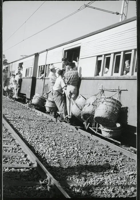 Framed Print : Travelers Waiting at Train Station Framed Print : Travelers Waiting at Train Station