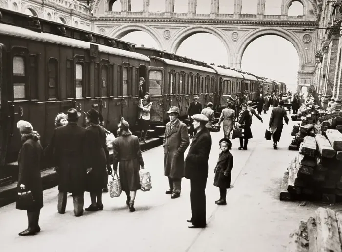 Framed Print : Travellers At A Berlin Railway Station Framed Print : Travellers At A Berlin Railway Station
