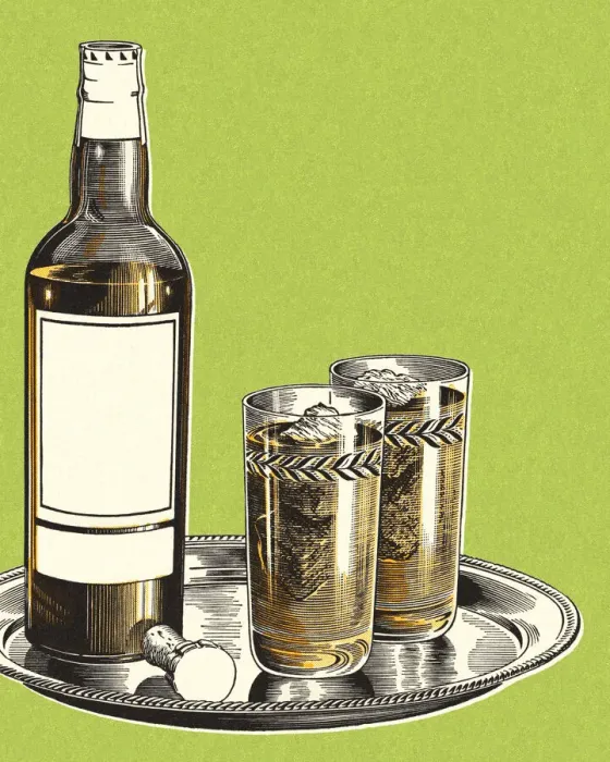 Framed Print : Tray with Two Glasses and a Bottle of Liquor Framed Print : Tray with Two Glasses and a Bottle of Liquor