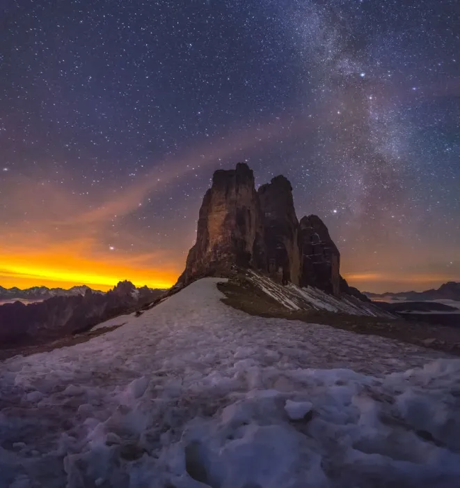Framed Print : tre cime di lavaredo with milky way Framed Print : tre cime di lavaredo with milky way