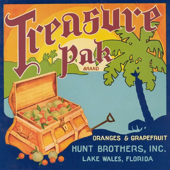Framed Print : Treasure Pak Brand Framed Print : Treasure Pak Brand
