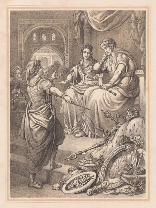 Framed Print : The treasures of Rhampsinit, ancient legend, lithograph, published in 1865 Framed Print : The treasures of Rhampsinit, ancient legend, lithograph, published in 1865