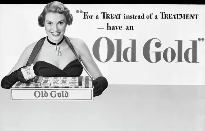 Framed Print : For a Treat instead of a Treatment - have an Old Gold Advertisement Framed Print : For a Treat instead of a Treatment - have an Old Gold Advertisement