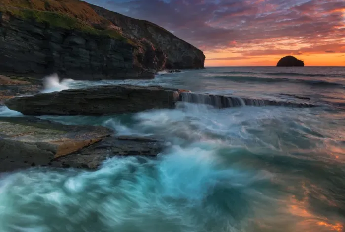 Framed Print : Trebarwith sunset Framed Print : Trebarwith sunset