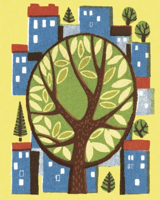 Framed Print : Tree in the Middle of a City