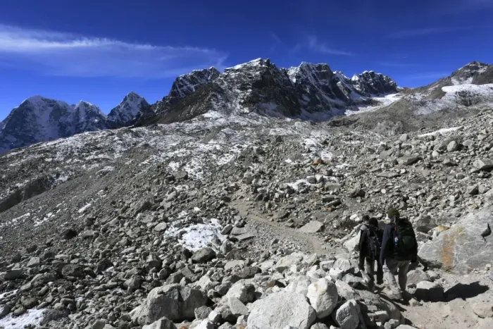 Framed Print : Trekkers on the Lobuche pass Framed Print : Trekkers on the Lobuche pass