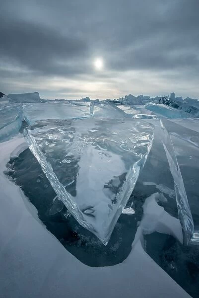 Triangle shape Iceberg over lake baikal
