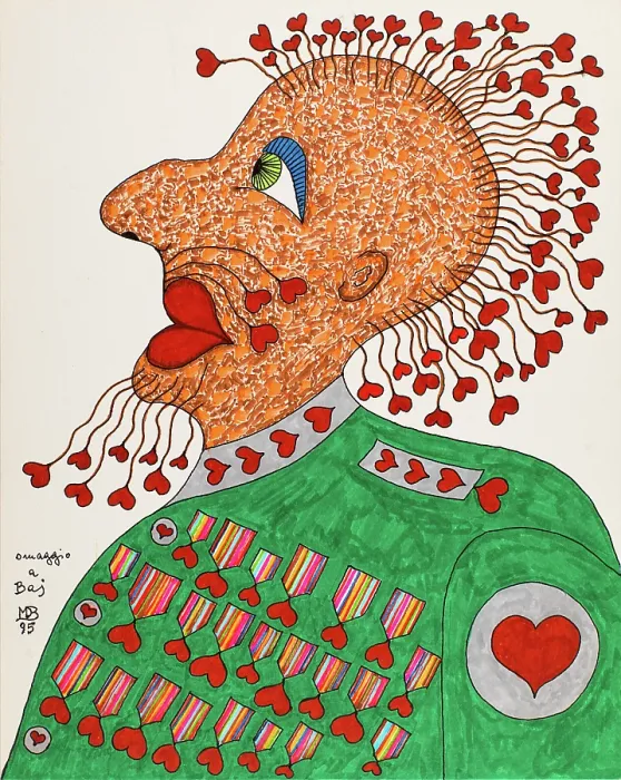 Framed Print : 'Tribute to Baj (Omaggio a Baj), by Mario De Biasi, from the 'Hearts' series, 1996, 20th Century, drawing' Framed Print : 'Tribute to Baj (Omaggio a Baj), by Mario De Biasi, from the 'Hearts' series, 1996, 20th Century, drawing'