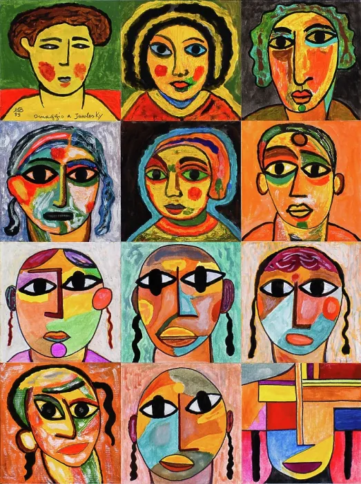 Framed Print : 'Tribute to Jawlensky (Omaggio a Jawlensky), by Mario De Biasi, from the 'Faces' series, 1999, 20th Century, drawing' Framed Print : 'Tribute to Jawlensky (Omaggio a Jawlensky), by Mario De Biasi, from the 'Faces' series, 1999, 20th Century, drawing'