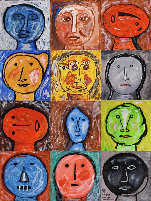 Framed Print : 'Tribute to Marino Marini (Omaggio a Marino Marini), by Mario De Biasi, from the 'Faces' series, 1999, 20th Century, drawing' Framed Print : 'Tribute to Marino Marini (Omaggio a Marino Marini), by Mario De Biasi, from the 'Faces' series, 1999, 20th Century, drawing'