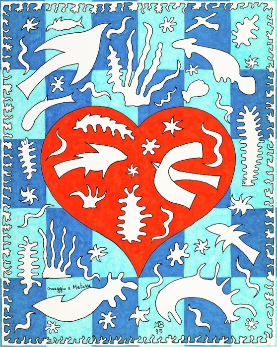 Framed Print : 'Tribute to Matisse (Omaggio a Matisse), by Mario De Biasi, 1995, 20th Century, drawing'