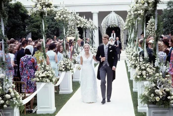 Framed Print : Tricia Nixon Walking Down Aisle with Husband Framed Print : Tricia Nixon Walking Down Aisle with Husband