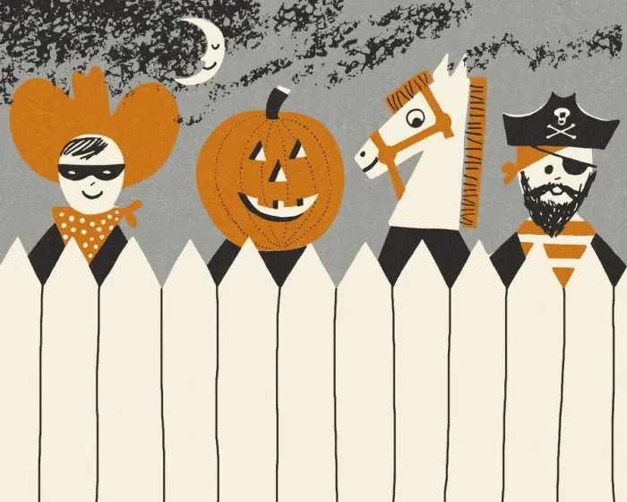 Framed Print : Trick or Treaters Behind a Fence Framed Print : Trick or Treaters Behind a Fence