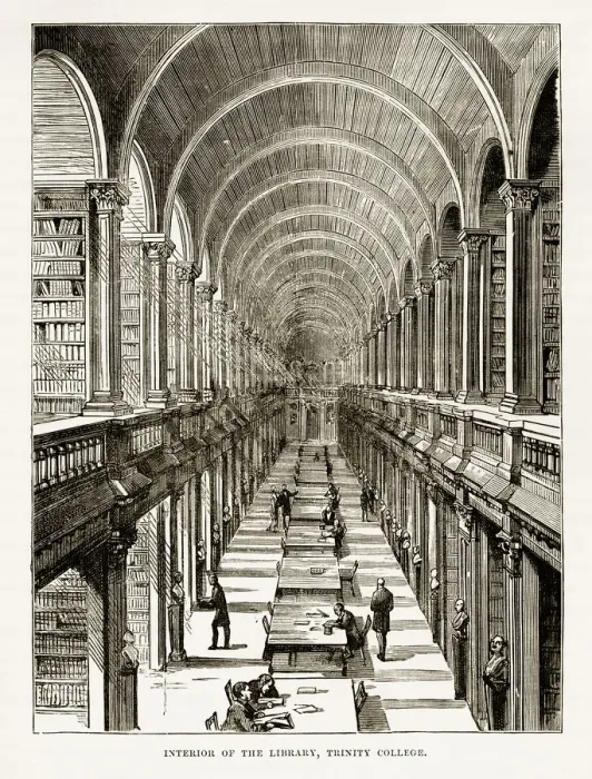 Framed Print : Trinity College Library in Dublin, Ireland Victorian Engraving, Circa 1840 Framed Print : Trinity College Library in Dublin, Ireland Victorian Engraving, Circa 1840
