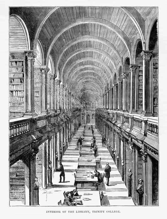 Framed Print : Trinity College Library in Dublin, Ireland Victorian Engraving, Circa 1840 Framed Print : Trinity College Library in Dublin, Ireland Victorian Engraving, Circa 1840