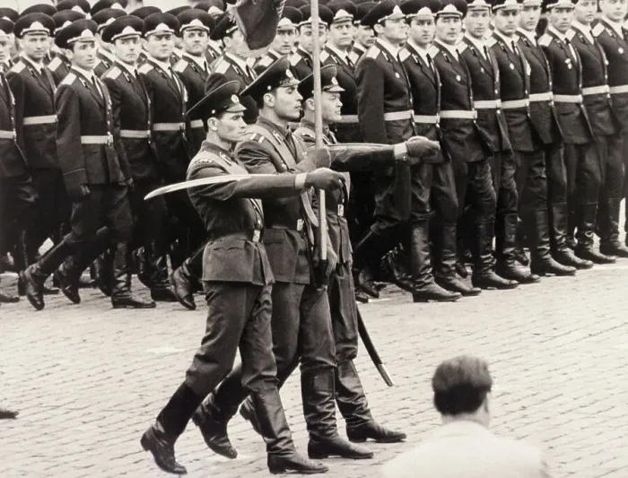 Framed Print : Trio of Soviet Soldiers Marching Framed Print : Trio of Soviet Soldiers Marching