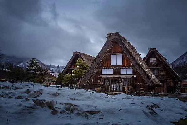 Triple japanese house at dawn