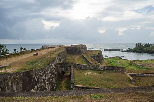 The Triton bastion of the ancient sea fortress. Historical landmark of the city Galle, Sri Lanka
