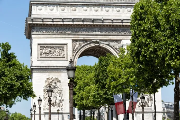 Framed Print : Triumph Arc and french flag, Paris, France Framed Print : Triumph Arc and french flag, Paris, France
