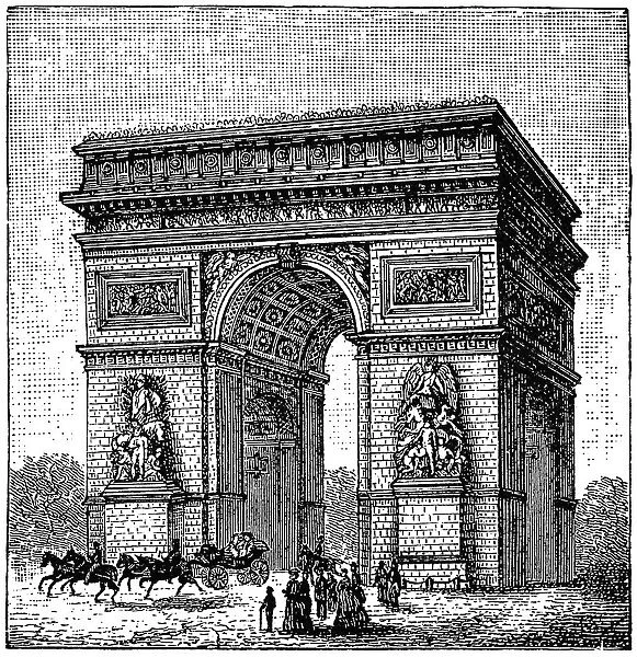 Triumphal Arch or Arc de Triomphe, Paris, France