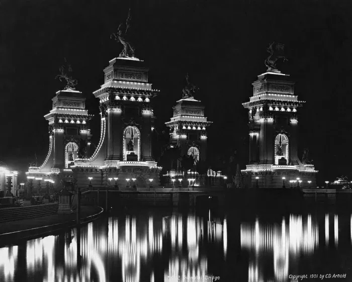 Framed Print : Triumphal Bridge Illuminated Framed Print : Triumphal Bridge Illuminated