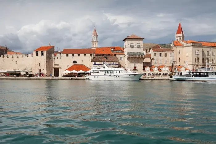 Framed Print : Trogir, Croatia. Historic center of old town, waterfront view
