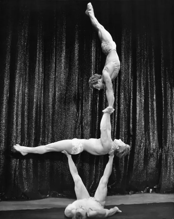 Framed Print : Trois de Mills Performing Human Pyramid Framed Print : Trois de Mills Performing Human Pyramid