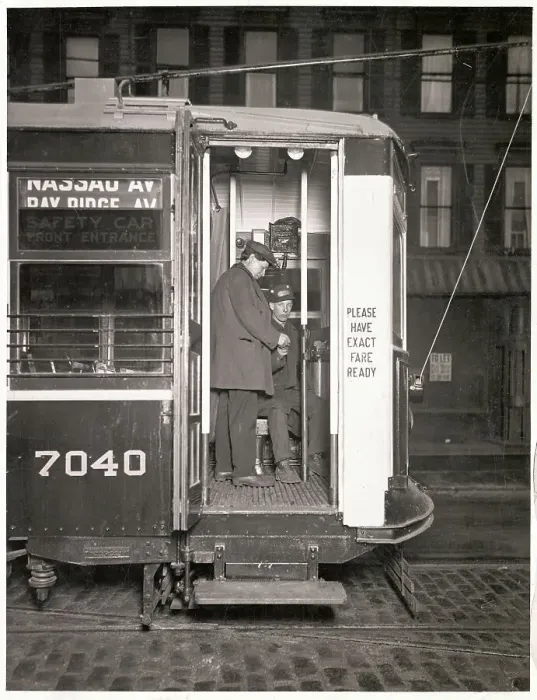 Framed Print : Trolley Conductor Collecting Fare Framed Print : Trolley Conductor Collecting Fare